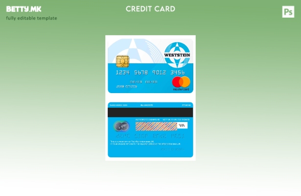 Модерен стил Обединетото Кралство Вестштајн банка мастер картички шаблон